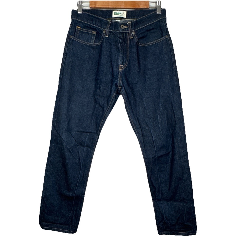 Huckberry Wellen Men's Blue Organic Denim Straight‎ Cut Jeans Size 29